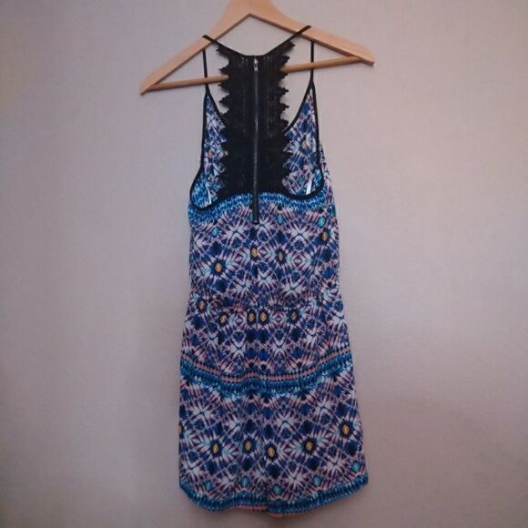 Daniel Rainn Blue Floral Tank Short Romper XS - Picture 6 of 8